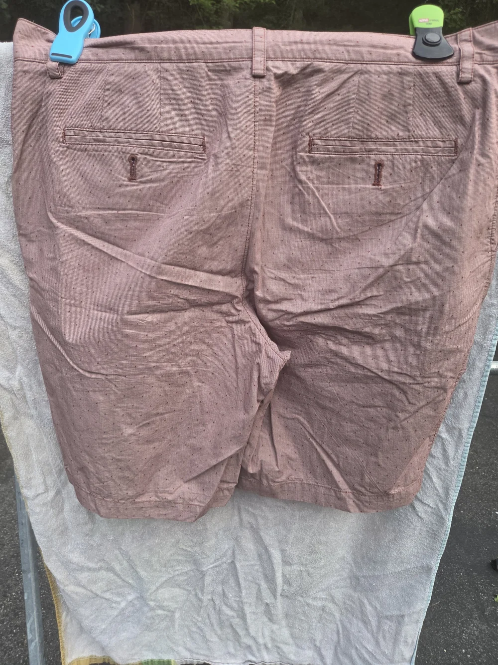 Banana Republic Men's Red Micro-Pattern Flat Front Shorts